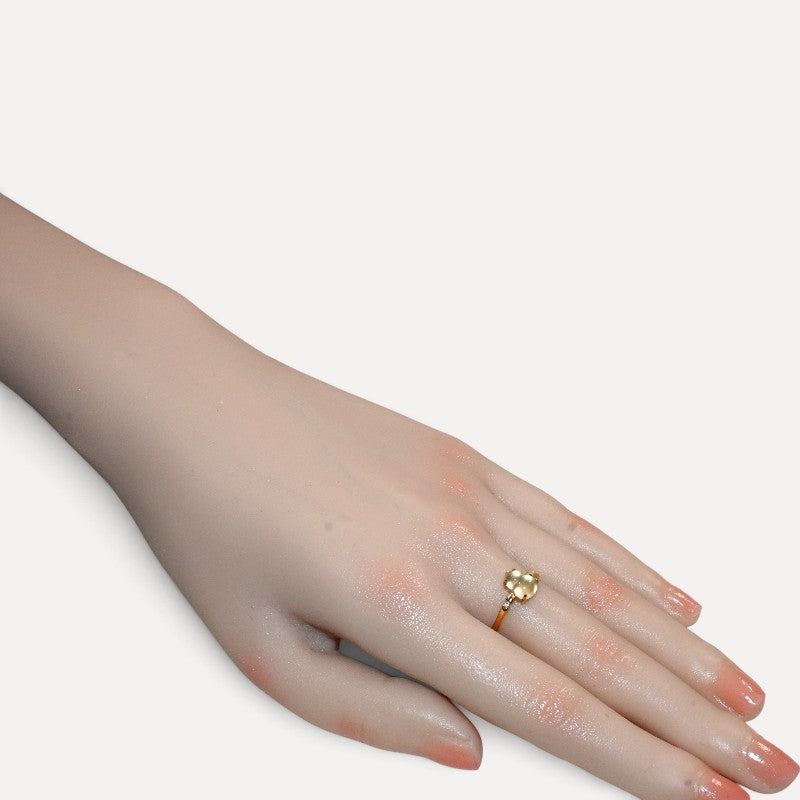 Golden Prehnite Gourd Ring