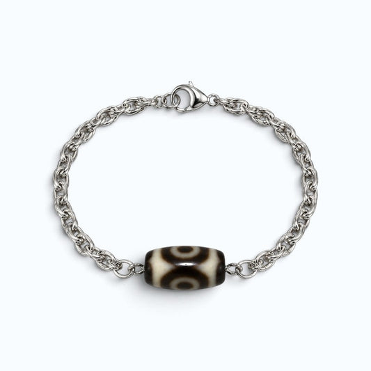 Lotus Three Eye Dzi Bead Bracelet