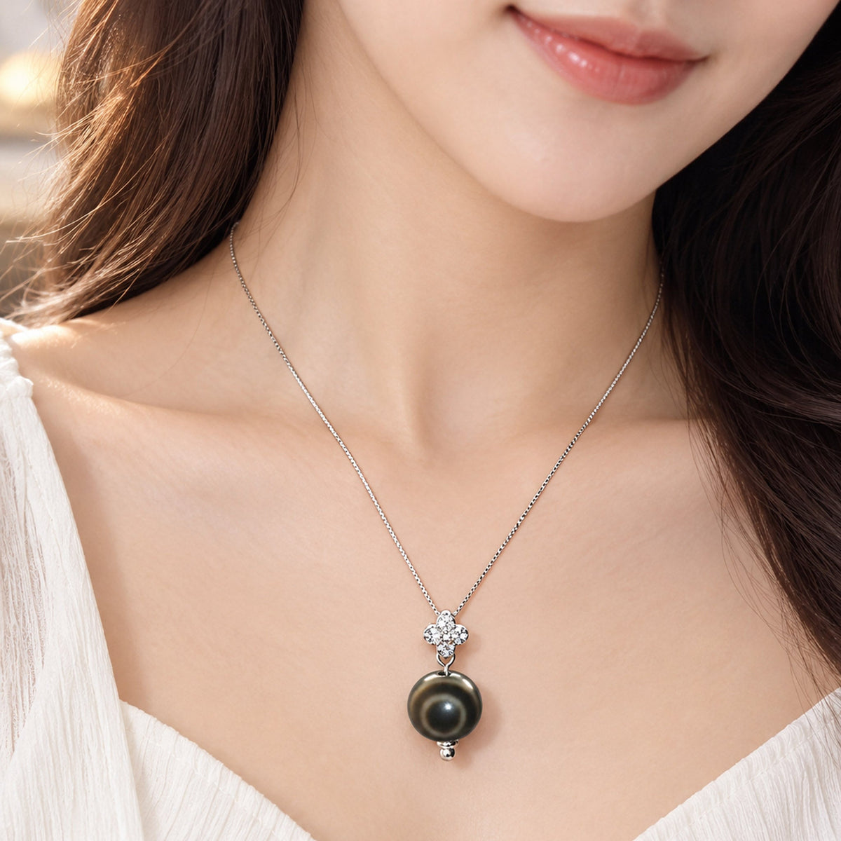 Striped Dzi Bead Pendant