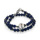Green Phantom Quartz Charm w/ Lapis Lazuli Dual -Loop Bracelet