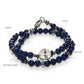 Green Phantom Quartz Charm w/ Lapis Lazuli Dual -Loop Bracelet