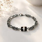 Black & White Dzi Bead Bracelet