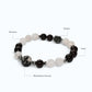 Black Herkimer Diamond Charm + Moonstone w/ Garnet Quartz Bracelet