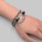 Green Crystal Charm + Green Lithium Mica w/ Hypersthene Bangle