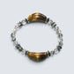 Double Tiger Eye Charm w/ Black Rutilated Quartz Bracelet