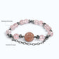 Pink Rabbit Fur Quartz Charm w/ Mozambique Rose Quartz Bracelet