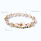 White Rabbit Fur Quartz Charm + Golden Super Seven Quartz w/ Mozambique Rose Quartz Bracelet
