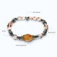 Golden Rutilated Quartz Charm + Hematoid Quartz w/ Sweden Meteorite Bracelet