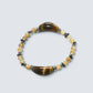 Double Tiger Eye Charm w/ Golden Titanium Rutilated Quartz Bracelet