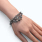 Black Herkimer Diamond Charm + Iolite w/ Akoya Pearl Bracelet