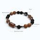 Blackgold Super Seven Quartz Charm + Peach Moonstone w/ Black Tourmaline Quartz Bracelet