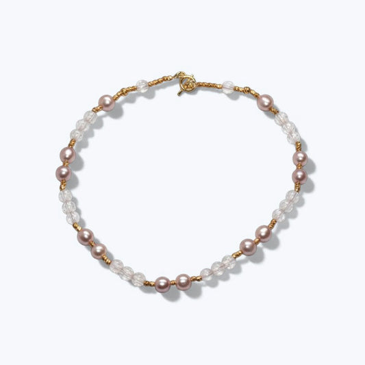 Kunzite w/ Freshwater Pearl Anklet
