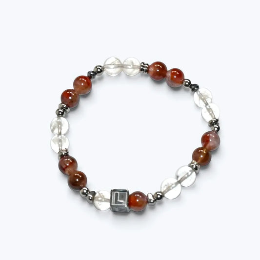 Letter L | Red Auralite  & Yellow Phantom Pyramid Bracelet