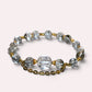 Rainbow Clear Quartz Charm + Black Rutilated Quartz w/ Brookite in Quartz Bracelet