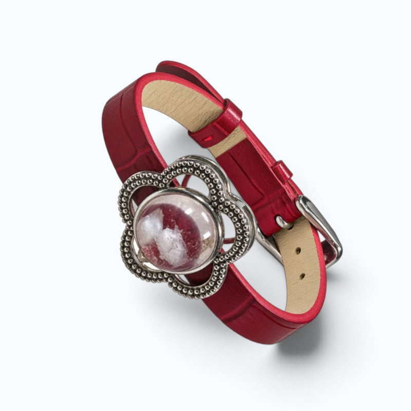 White Calcite Leather Bracelet