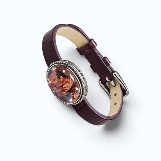 Orange Calcite Leather Bracelet