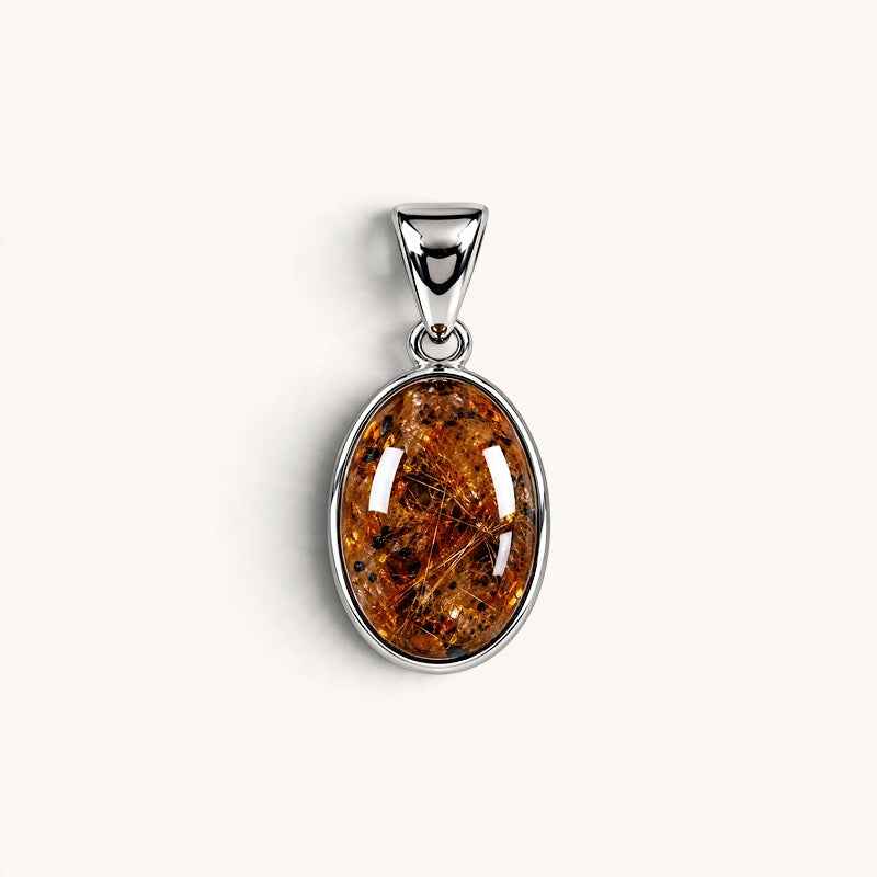 Chrysanthemum Rutilated Quartz Pendant