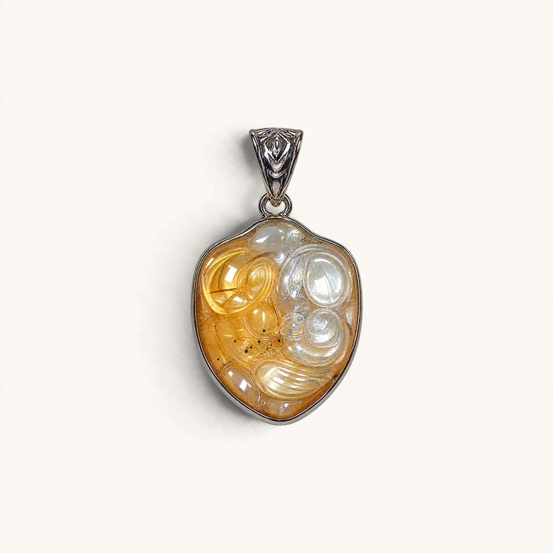 Citrine Peanut & Gold Ingot Pendant