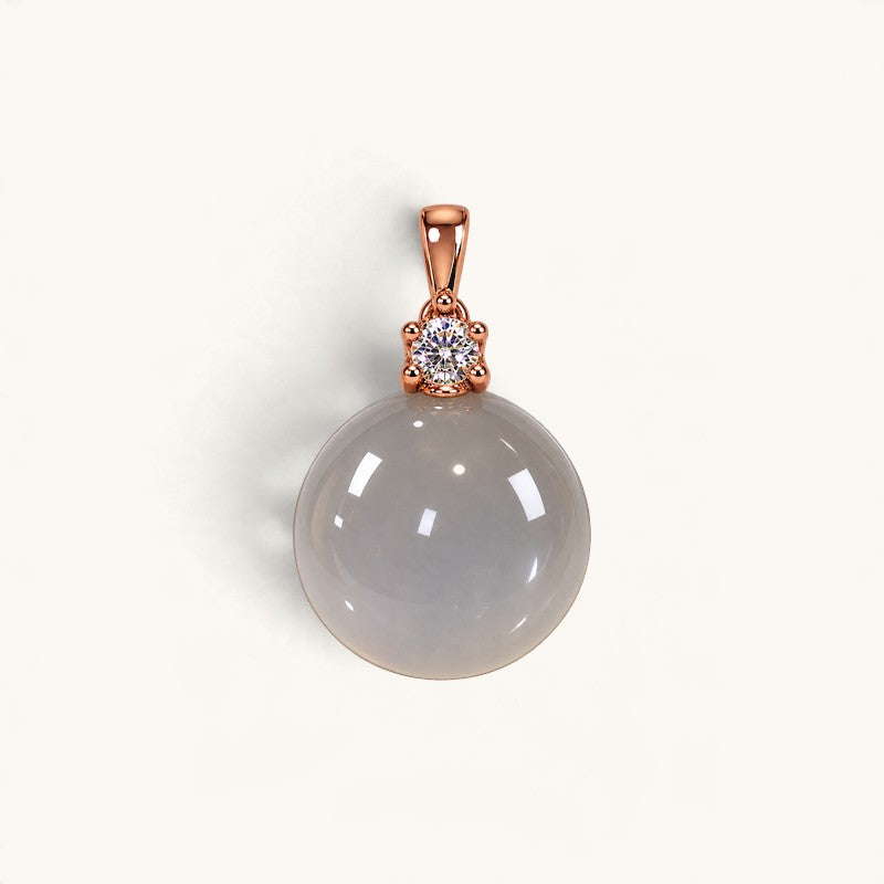 White Rabbit Fur Quartz Pendant