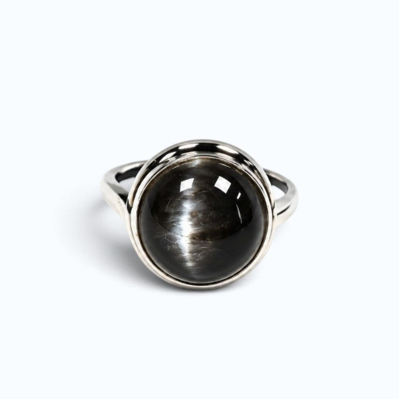 Skeletal Black Sunstone Ring