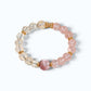 Pink Rabbit Fur Quartz Charm + Pink Azeztulite w/ White Sunstone Bracelet