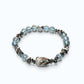 Black Rutilated Quartz Charm + Aquamarine Phantom Quartz  w/ Meteorite Bracelet