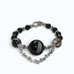 Agate Charm + Black Tourmaline w/ Herkimer Diamond Bangle
