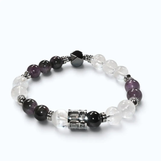 Abacus Charm + White Phantom Quartz w/ Eye Auralite Quartz Bracelet