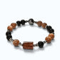 Blackgold Super Seven Quartz Charm + Peach Moonstone w/ Black Tourmaline Quartz Bracelet