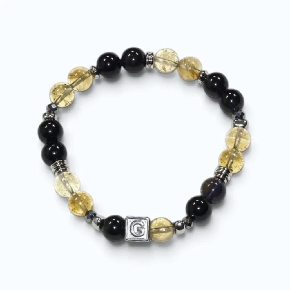 Letter G | Libyan Desert Glass & Iolite Bracelet