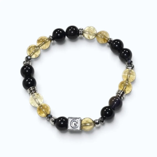 Letter G | Libyan Desert Glass & Iolite Bracelet