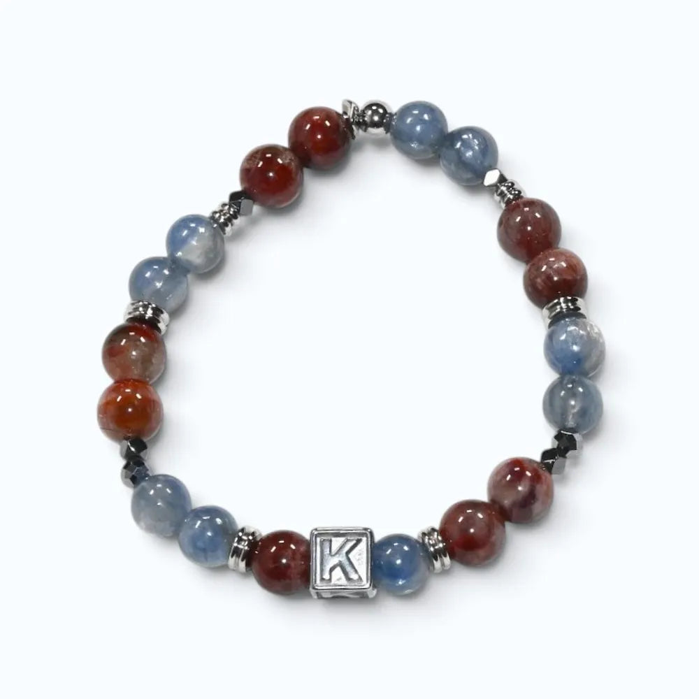 Letter K | Red Auralite  & Kyanite Bracelet
