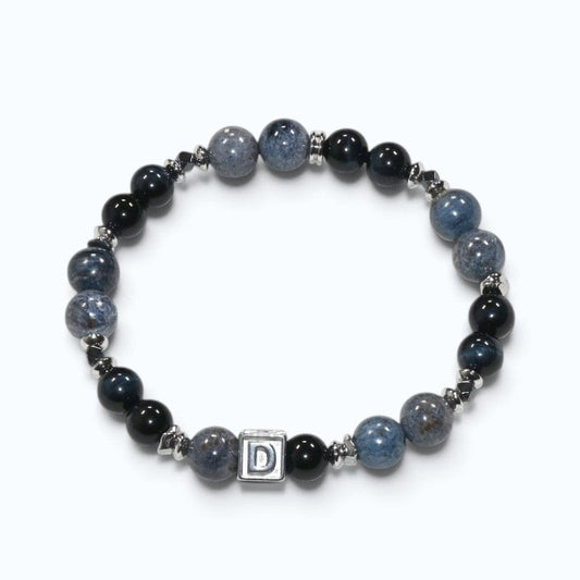Letter D | Pietersite & Blue Tiger Eye Bracelet