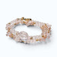 Mozambique Rose Quartz w/ Freshwater Pearl Dual- Loop Bracelet