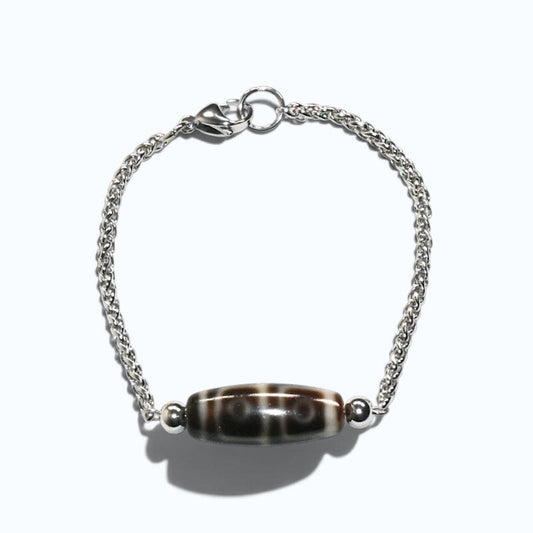 Four Eye Dzi Bead Bracelet
