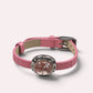 Pink Mica Quartz Leather Bracelet