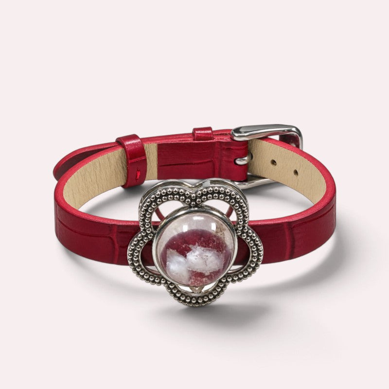White Calcite Leather Bracelet