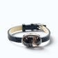 Copper Rutilated Quartz w/ Biotite Mica Leather Bracelet