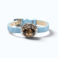 Rainbow Green Tourmaline Rutilated Quartz Leather Bracelet