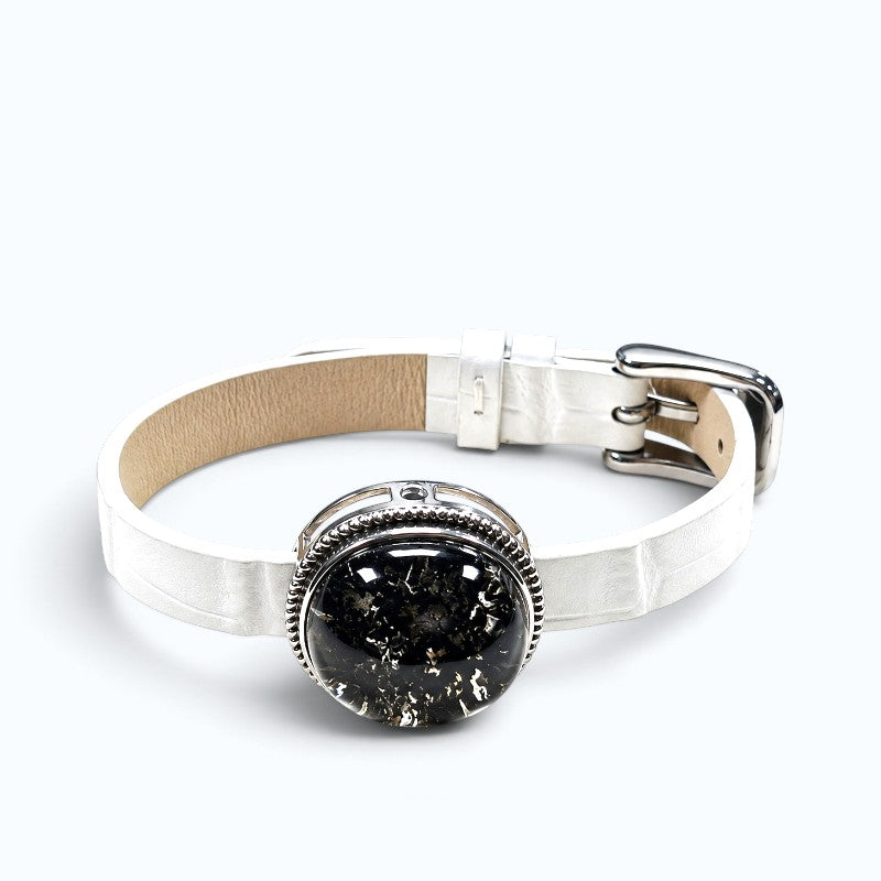 Green Phantom Quartz Leather Bracelet