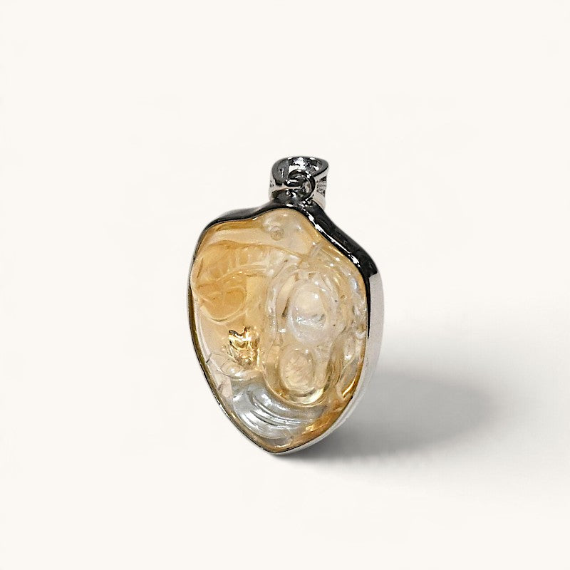 Citrine Peanut & Gold Ingot Pendant