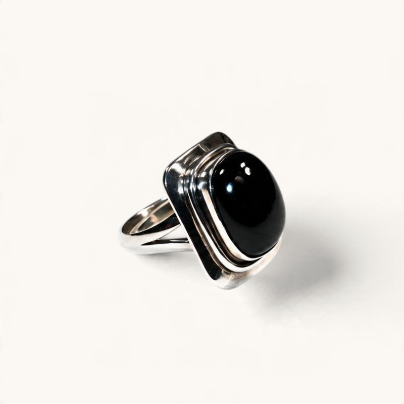 Black Agate Ring