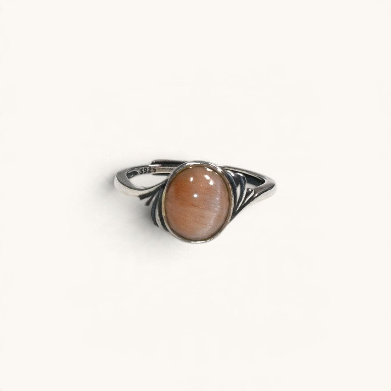 Pink Rabbit Fur Quartz Ring