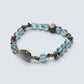 Labradorite Charm + Aquamarine Phantom Quartz w/ Sweden Meteorite Bracelet