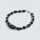 Silver Obsidian Charm w/ Blue Tiger Eye Bracelet