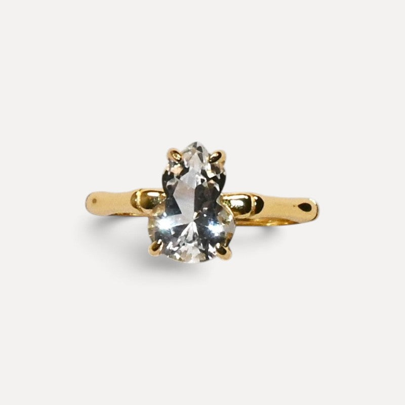 Clear Quartz Gourd Ring