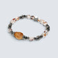 Golden Rutilated Quartz Charm + Hematoid Quartz w/ Sweden Meteorite Bracelet
