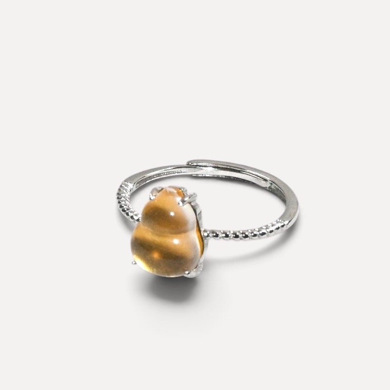 Golden Prehnite Gourd Ring