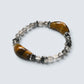 Double Tiger Eye Charm w/ Black Rutilated Quartz Bracelet