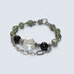 Green Crystal Charm + Green Lithium Mica w/ Hypersthene Bangle